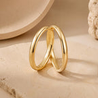 Curved Gold Wedding Band – 2mm Contour Ring in solid gold, view 5
