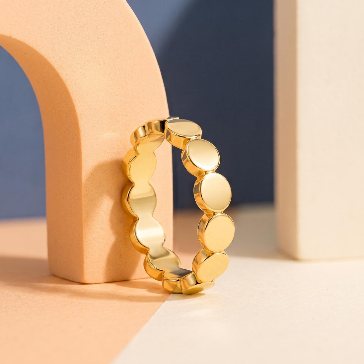 Bold Gold Disc Band – 3.6mm in solid gold