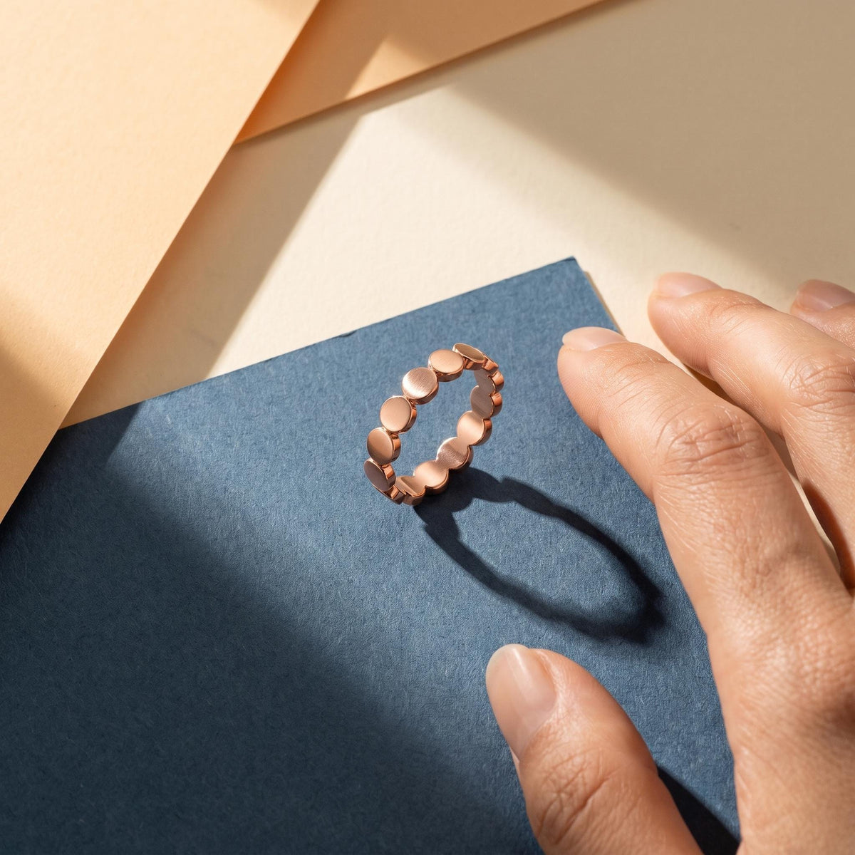 Bold Gold Disc Band – 3.6mm in solid gold, view 10