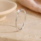 Trillion Stone Stacking Ring – 3mm in solid gold, view 7