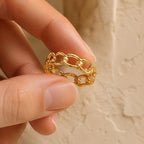 Curb Chain Ring – 4.45mm in solid gold, view 5
