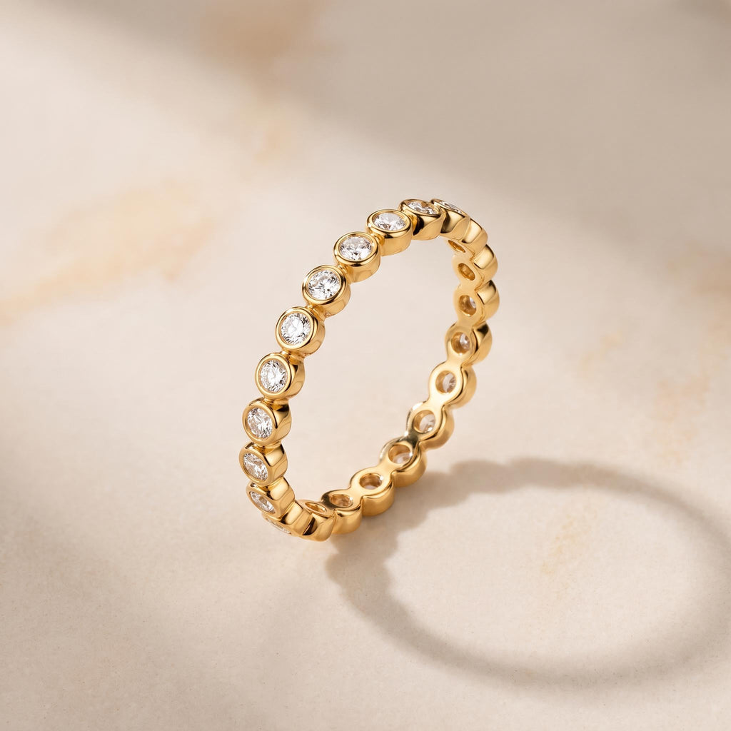 Bezel Lab-Grown Diamond Eternity Band – 2.2mm in solid gold