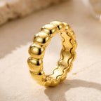 Chunky Bubble Ring – 6.2mm in solid gold, view 5