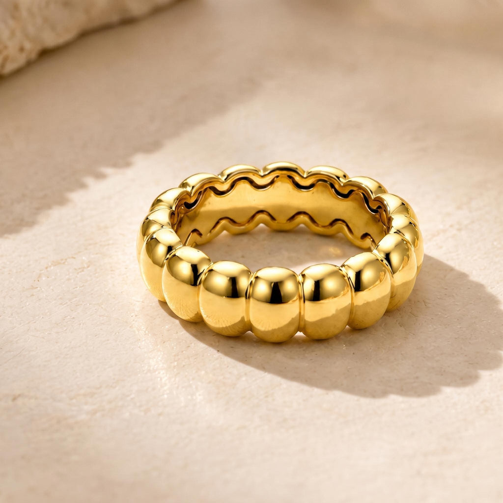 Chunky Bubble Ring – 6.2mm in solid gold, view 8